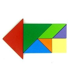 Renkli Ahşap Tangram Puzzle 18X18 Cm